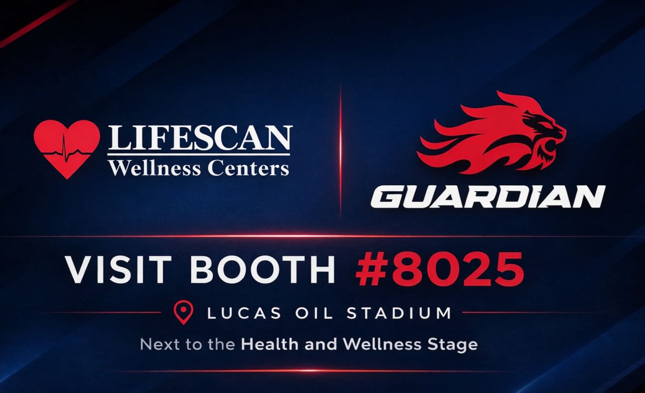 Booth 8025 is the place to be. LifeScan Wellness Centers and Guardian at Lucas Oil Stadium next to the Health and Wellness Stage.